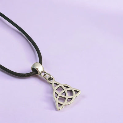 Celtic Charm Necklace Silver Plated Or Waxed Cord Variable Lengths, Gift Packaged