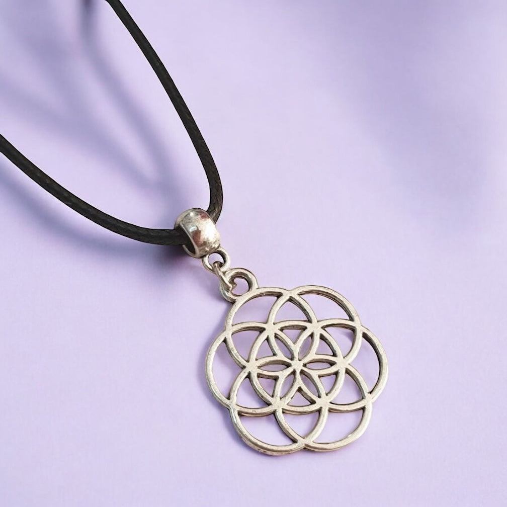 Circle Of Life Charm Necklace Silver Plated Or Waxed Cord Variable Lengths, Gift Packaged