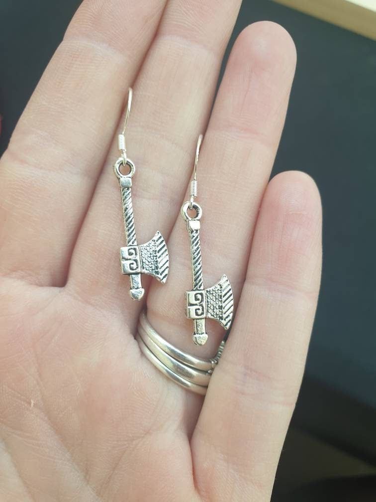 Axe Dangly Charm Earrings In Gift Bag