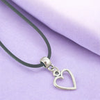 Heart Charm Necklace Silver Plated Or Waxed Cord Variable Lengths, Gift Packaged