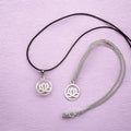 Lotus Charm Necklace Silver Plated Or Waxed Cord Variable Lengths, Gift Packaged