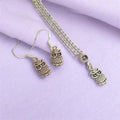 Owl Charm Jewellery Set, Dangly Earring And Necklace Set In Gift Bag, Cord Or Chain Options