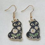 Novelty Enamel Cat Earrings