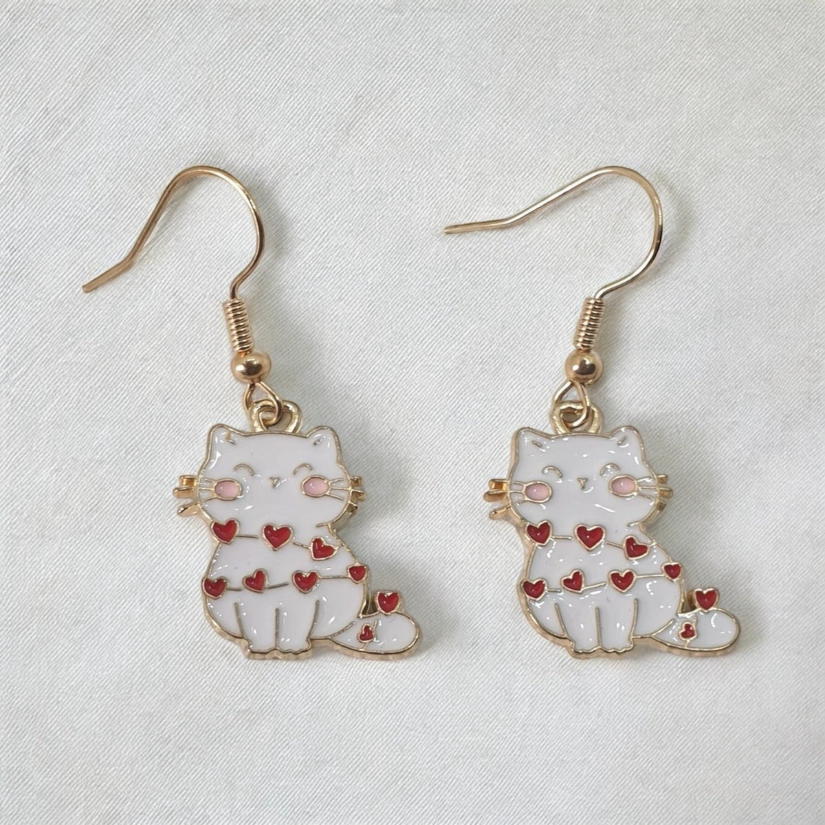Novelty Enamel Cat Earrings