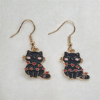 Novelty Enamel Cat Earrings