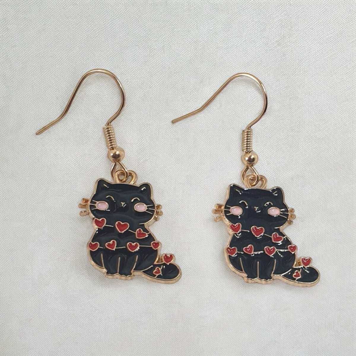 Novelty Enamel Cat Earrings