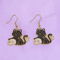 Black Cat And Skull Earrings