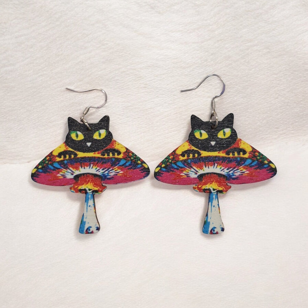Black Cat UFO Earrings