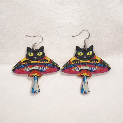 Black Cat UFO Earrings