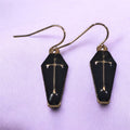 Enamel Coffin Dangly Earrings