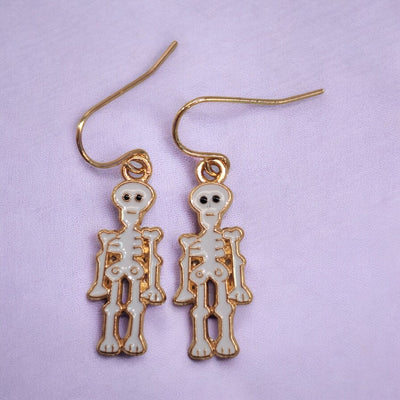 Enamel Skeleton Earrings