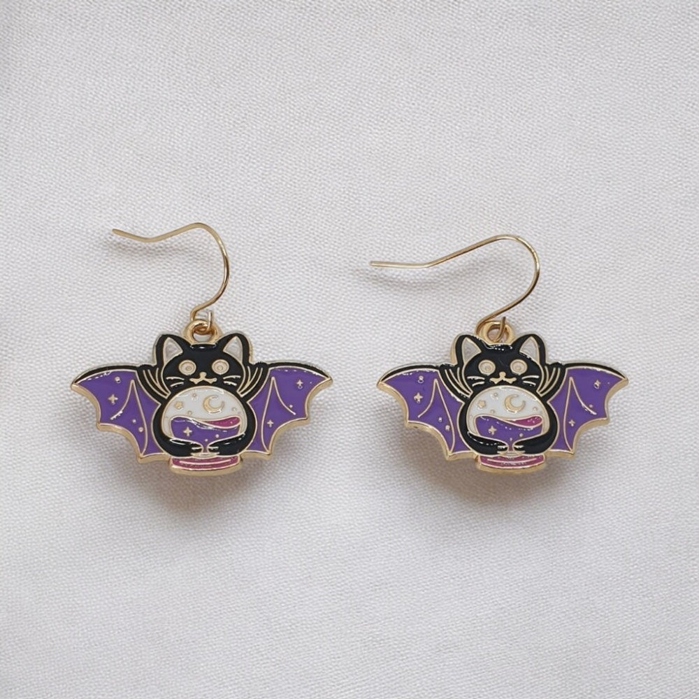 Mystic Bat Dangly Earrings