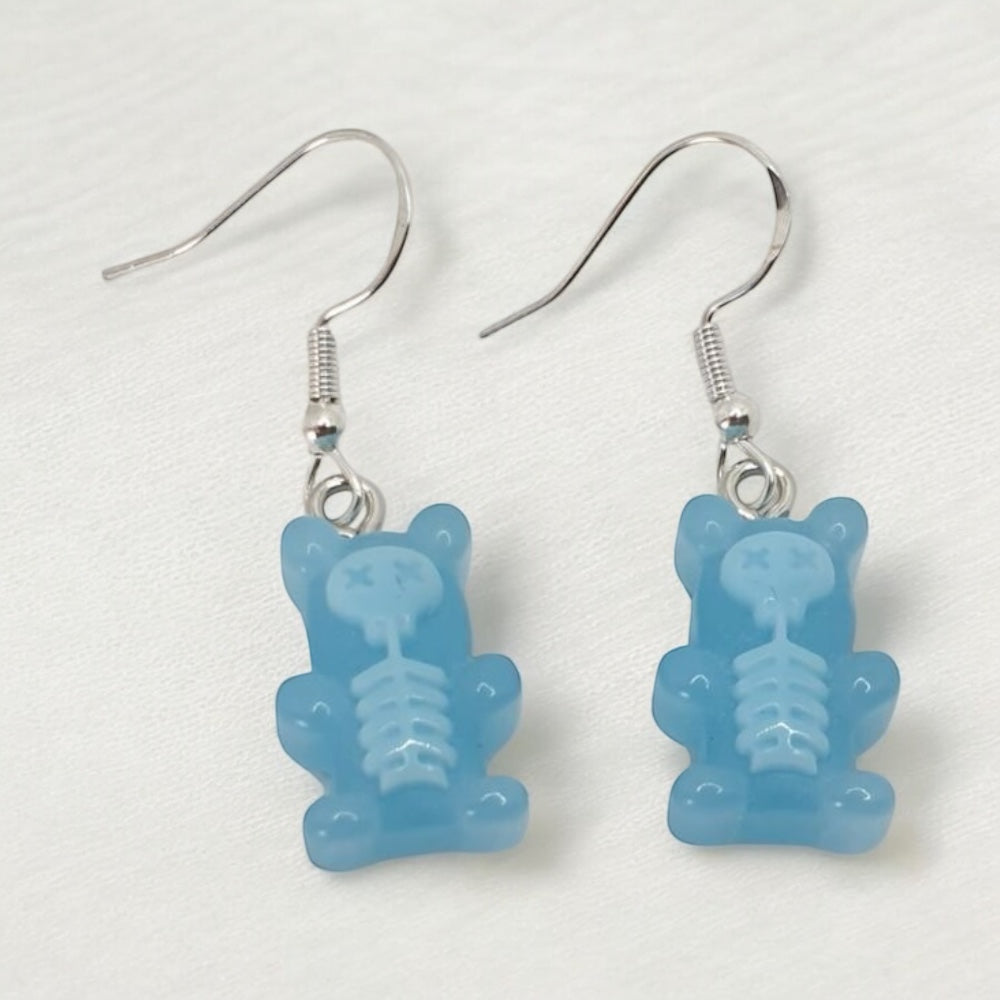 Skeleton Gummy Bear Dangly Earrings