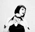 Necessary Evil Aphrodite Plunge Cowl Neck Top - Faux Leather Gothic Going Out Top