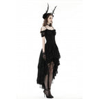 Dark In Love Lilinoe Goth Dress - Off Shoulder Lace-Up Back