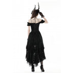 Dark In Love Lilinoe Goth Dress - Off Shoulder Lace-Up Back