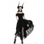Dark In Love Lilinoe Goth Dress - Off Shoulder Lace-Up Back