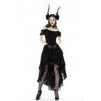 Dark In Love Lilinoe Goth Dress - Off Shoulder Lace-Up Back