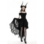 Dark In Love Lilinoe Goth Dress - Off Shoulder Lace-Up Back