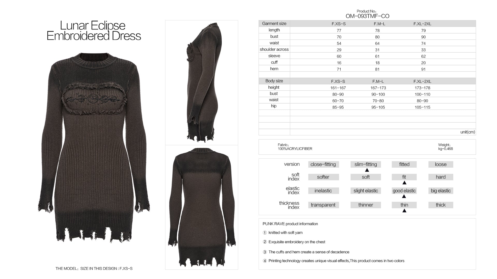 Punk Rave Lunar Eclipse Embroidered Dress
