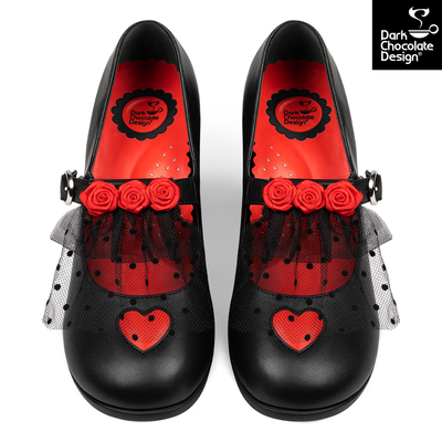 Chocolaticas® Melancholy – Gothic Rose & Lace Mid Heels