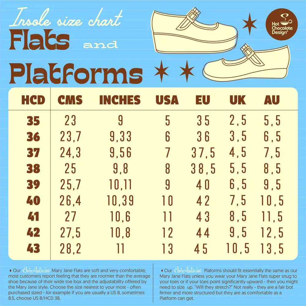 Chocolaticas® Jinxie Women's Mary Jane Flat Shoes - UK 9.5 Left Only!