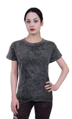 URBAN FASHION - Acid Wash Turnup Sleeve
