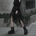 Punk Rave Caitlyn Mesh and Lace Layers Handkerchief Skirt