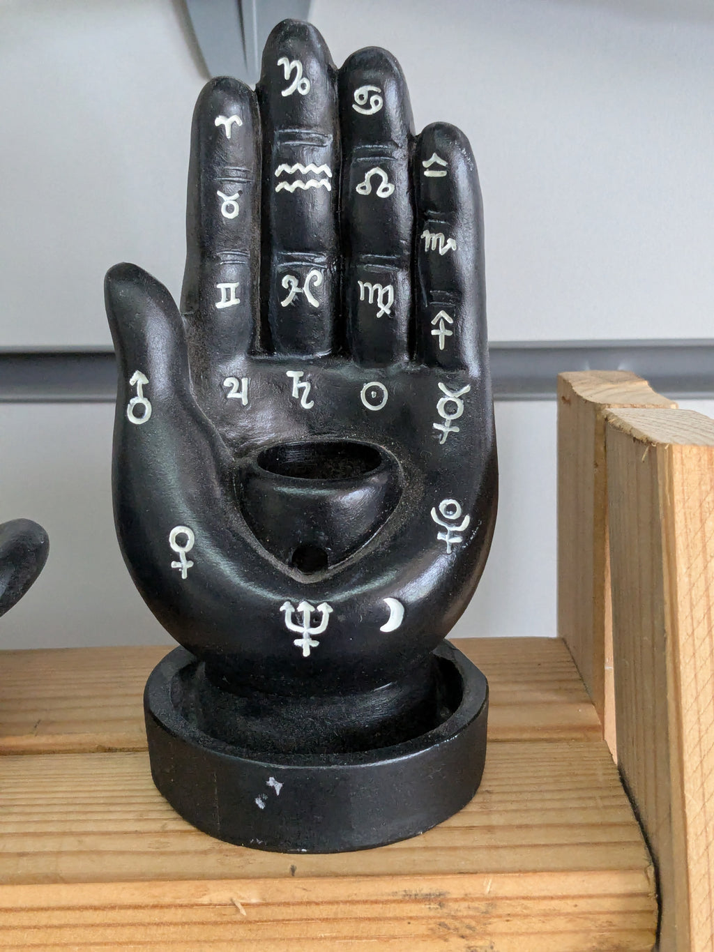 Backflow Hand Cone Incense Holder with Zodiac & Planetary Symbols