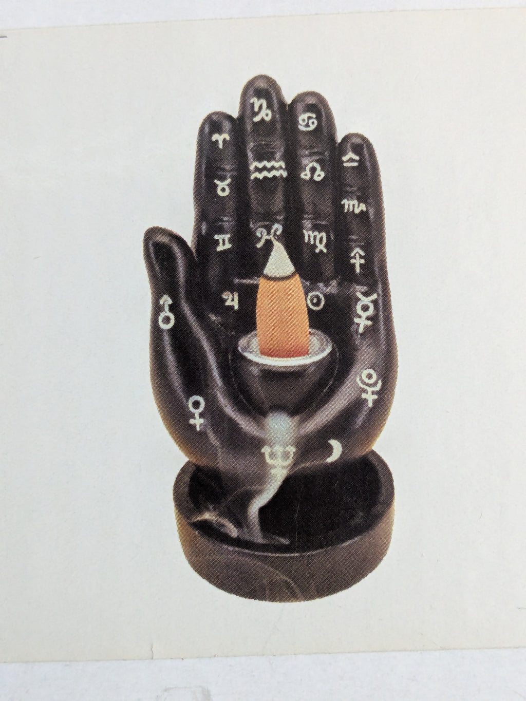 Backflow Hand Cone Incense Holder with Zodiac & Planetary Symbols