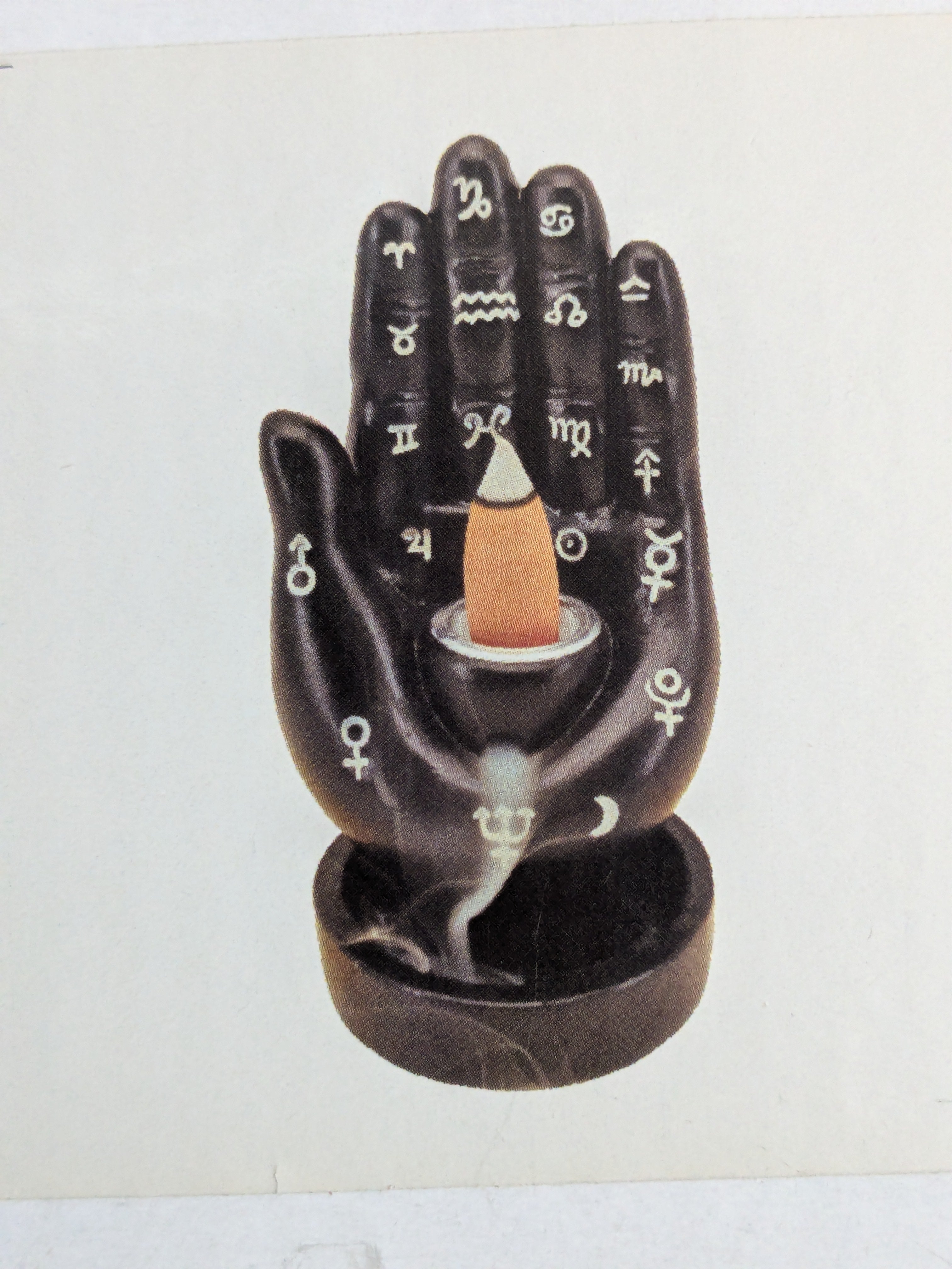 Backflow Hand Cone Incense Holder with Zodiac & Planetary Symbols