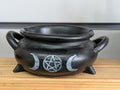 Triple Moon Pentagram Cauldron Incense Holder