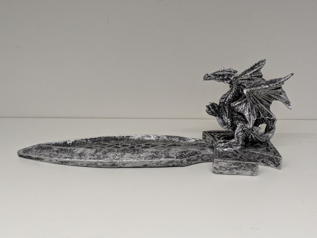 Silver Dragon Sword Incense Stick Holder