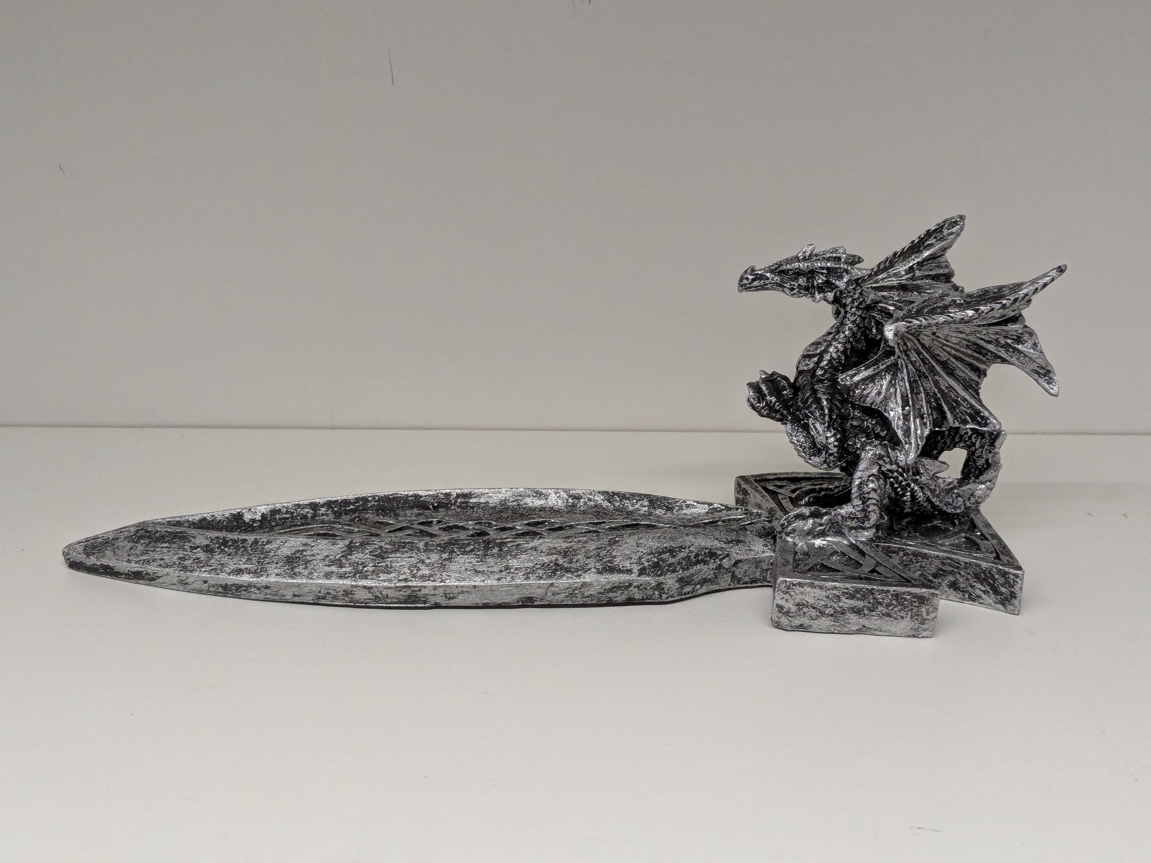 Silver Dragon Sword Incense Stick Holder
