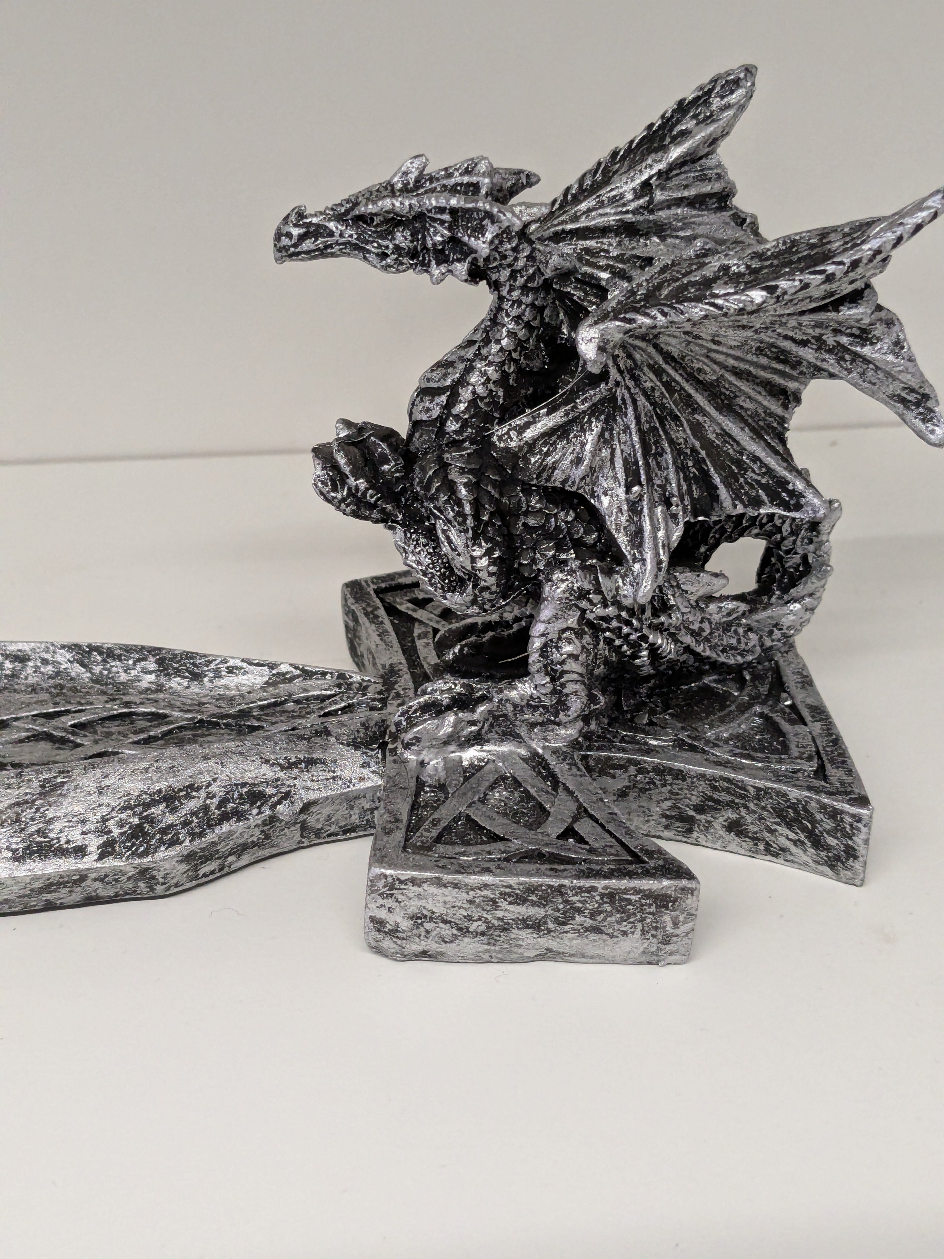 Silver Dragon Sword Incense Stick Holder