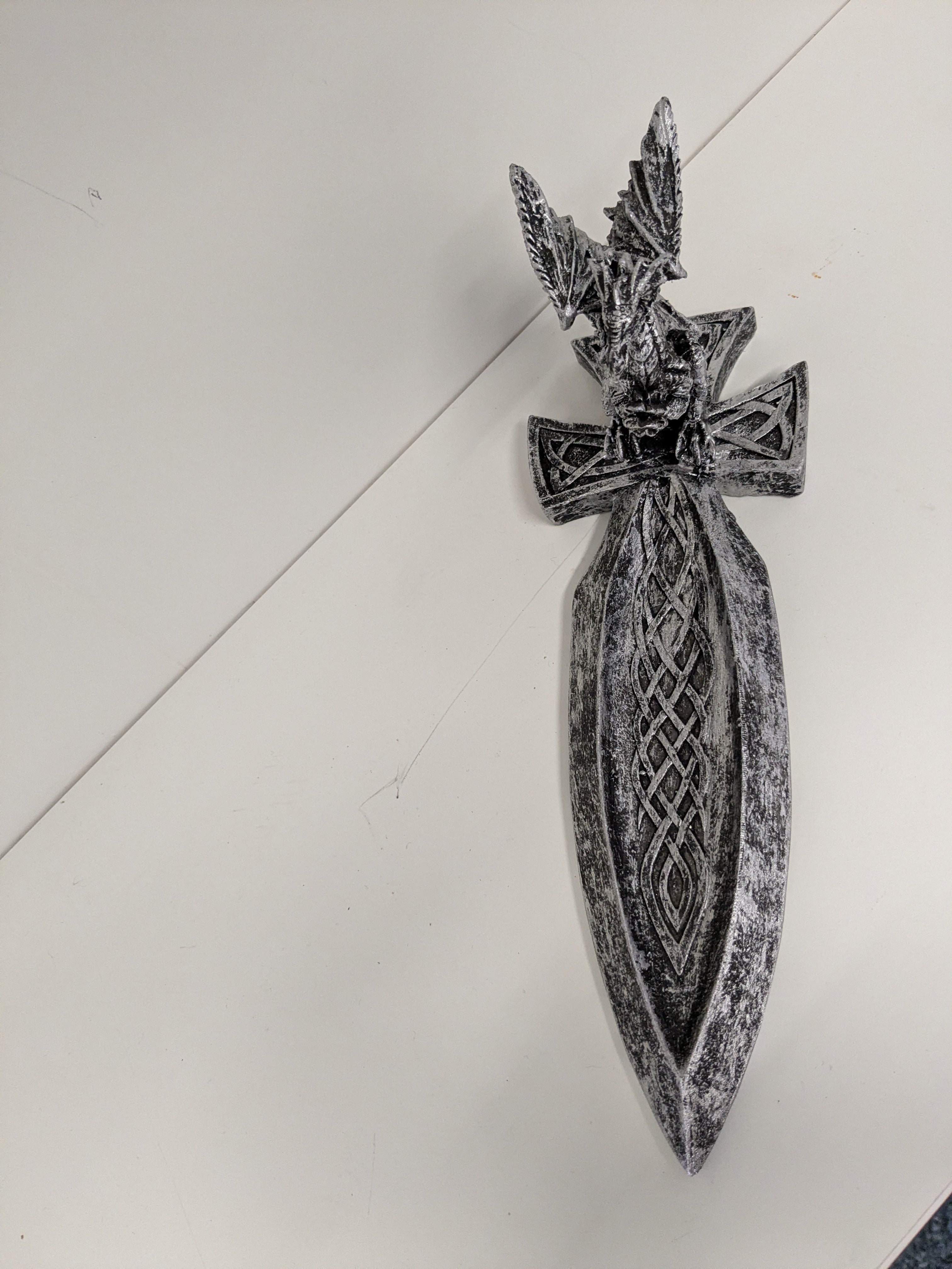 Silver Dragon Sword Incense Stick Holder
