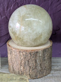 Citrine Crystal Sphere – 59mm 299g | One of a Kind with Wooden Stand