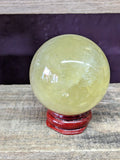 Citrine Crystal Sphere – 48mm 162g | One of a Kind with Wooden Stand