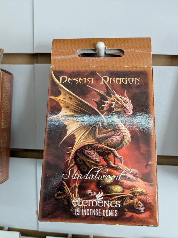 Age of Dragons Desert Dragon Sandalwood Incense Cones by Anne Stokes – 15 Pack