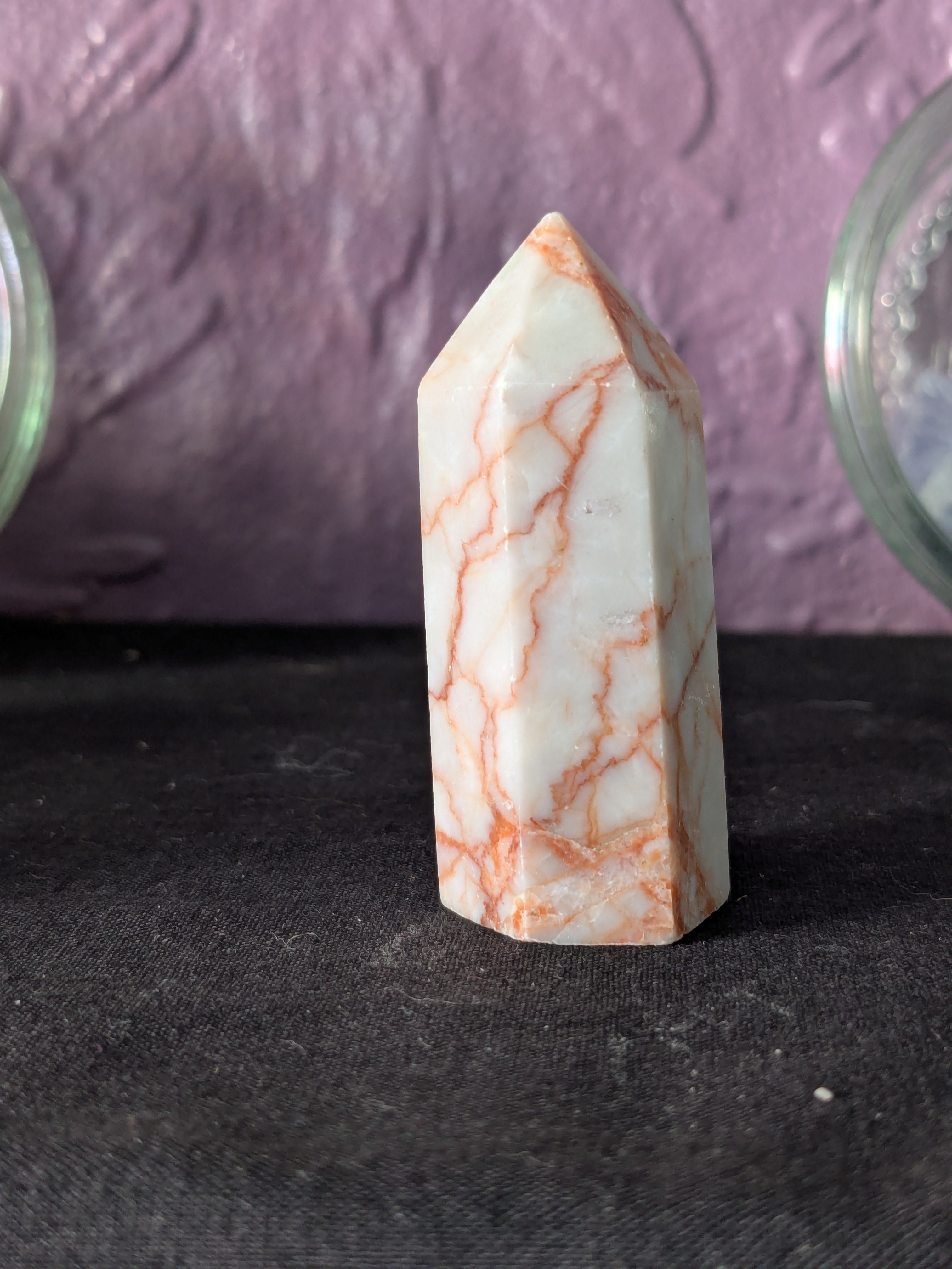 Red Network Crystal Point Tower – 5.5cm 41g | One of a Kind