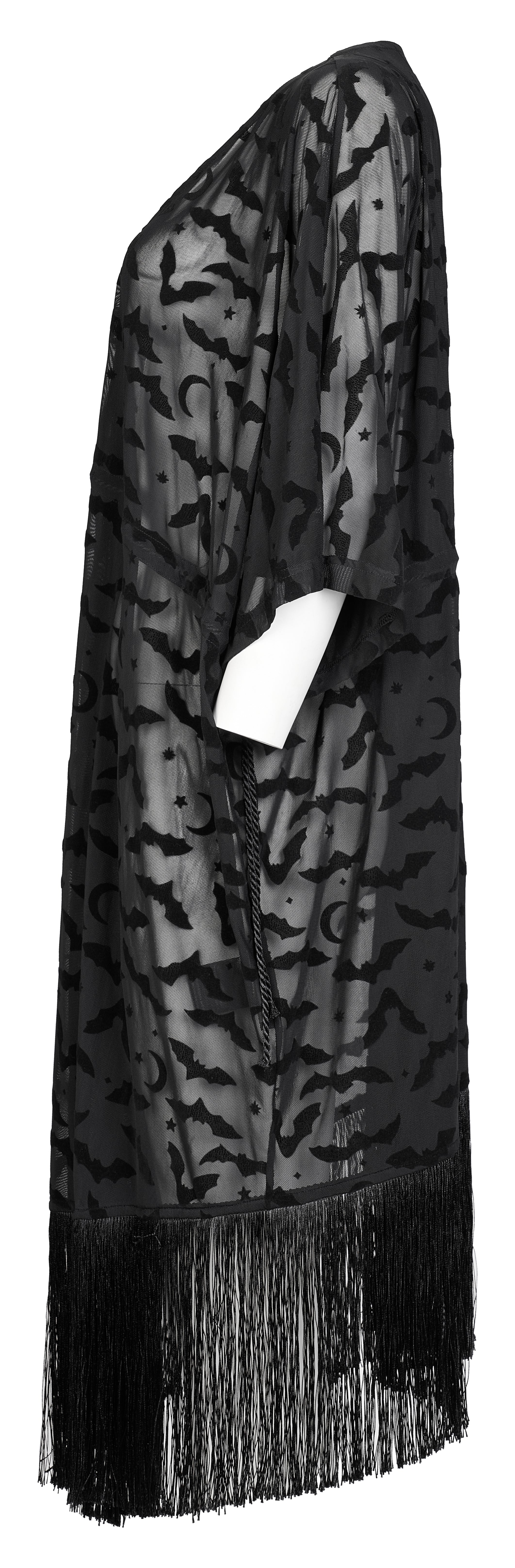 Punk Rave Bat Moon Velvet Flocked Kimono