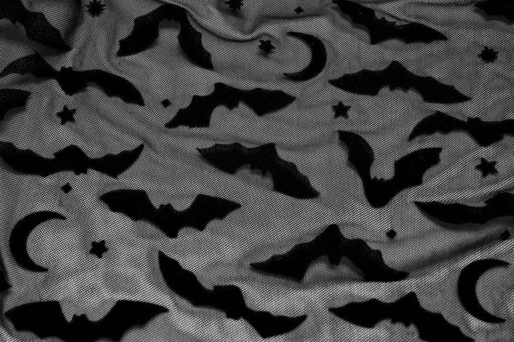 Punk Rave Bat Moon Velvet Flocked Kimono