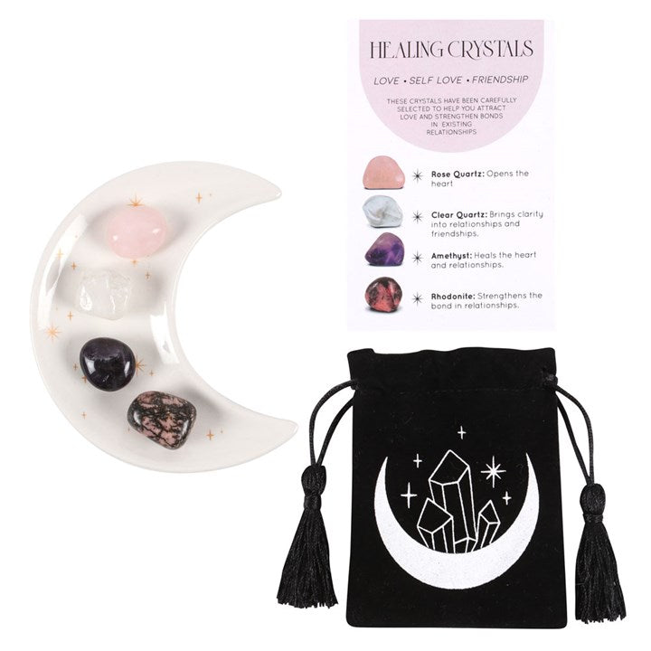 Love Crystal Set with Moon Trinket Dish