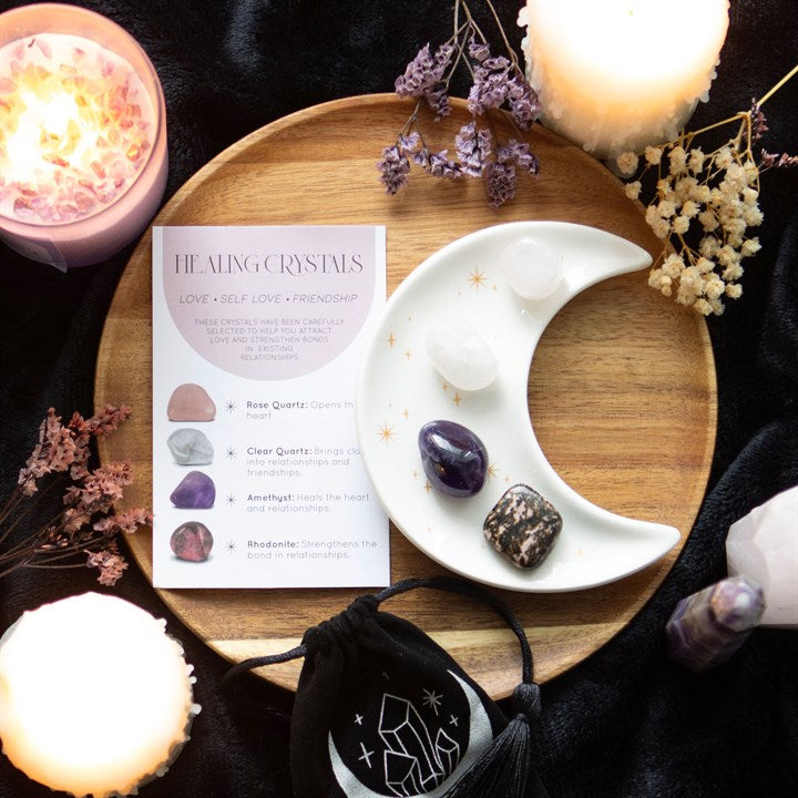 Love Crystal Set with Moon Trinket Dish