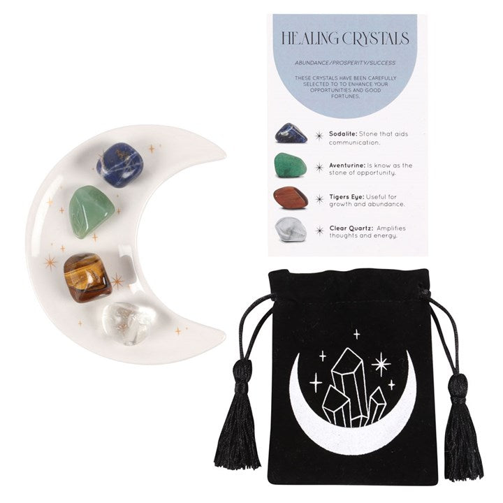 Success Crystal Set with Moon Trinket Dish