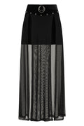 Banned Apparel Obsidian Sheer Mesh Split Skirt in Black