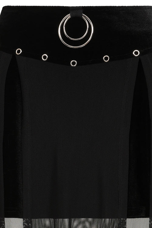 Banned Apparel Obsidian Sheer Mesh Split Skirt in Black