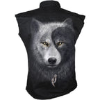 WOLF CHI - Sleeveless Stone Washed Worker Black