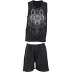 WOLF CHI - 4pc Mens Gothic Pyjama Set