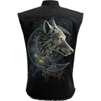 CELTIC WOLF - Sleeveless Stone Washed Worker Black